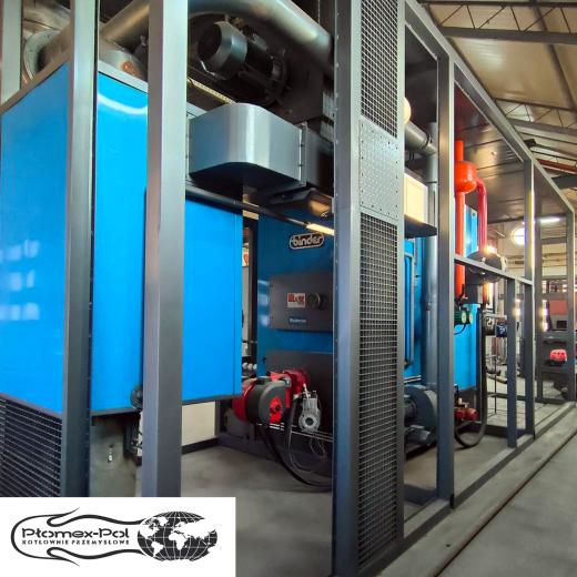 Kompletna Mobilna Kotłownia Kontenerowa BINDER 840 kW olej opałowy pellet zrębka