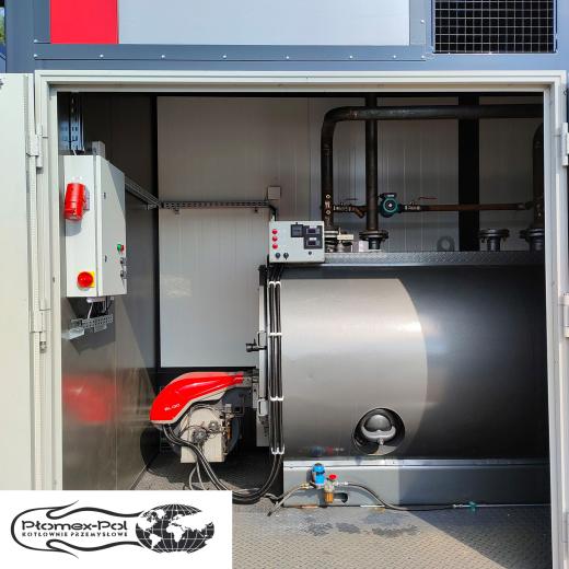Wynajem mobilnej kotłowni kontenerowej 500 kW (olej) z wymiennikiem ciepła 3