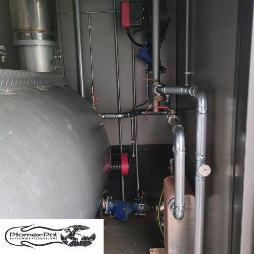 Wynajem mobilnej kotłowni kontenerowej 500 kW (olej) z wymiennikiem ciepła 6