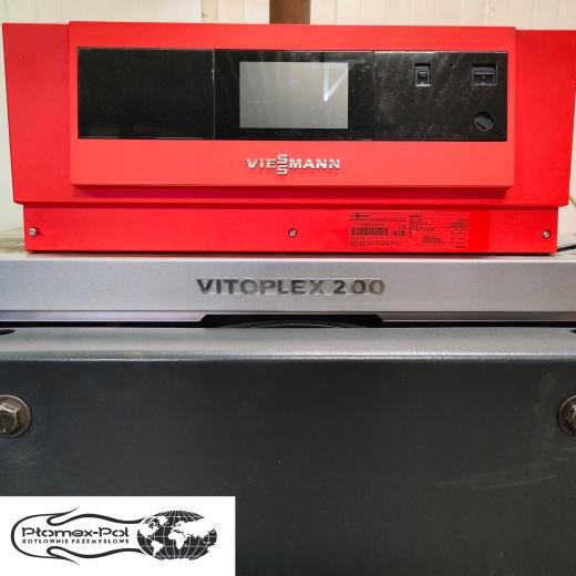 Kocioł Viessmann Vitoplex 200 o mocy 200 kW z oryginalnym palnikiem i sterownikiem.