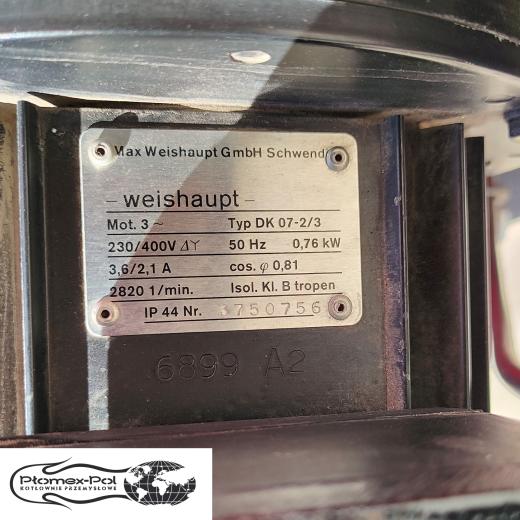 Palnik Gazowy Weishaupt G3/1-E ver. ZD (90-630 kW) tabliczka