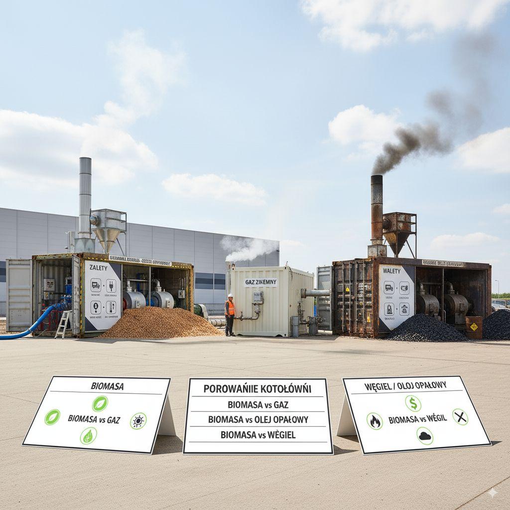 Porównanie kotłowni kontenerowych na biomasę z innymi źródłami energii