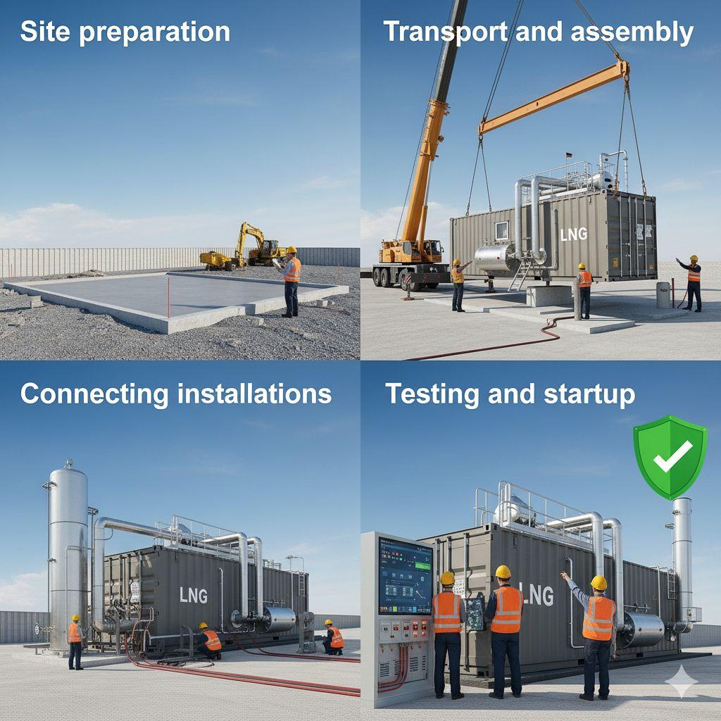 Proces instalacji kotłowni kontenerowej LNG