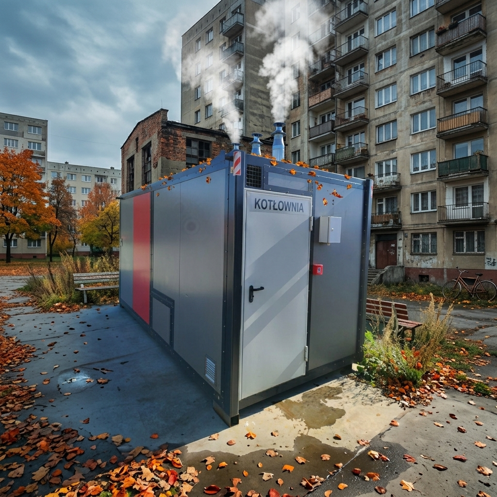 Mobilna kotłownia kontenerowa na gaz ziemny i LPG