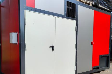 Wynajem kotłowni kontenerowej 500 kW – olej, wymiennik ciepła